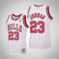 Men's Chicago Bulls Michael Jordan #23 White Reload Hardwood Classics Jersey