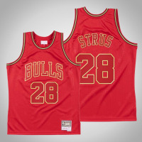 Chicago Bulls Max Strus #28 Red 2020 CNY Swingman Mitchell & Ness Throwback Jersey